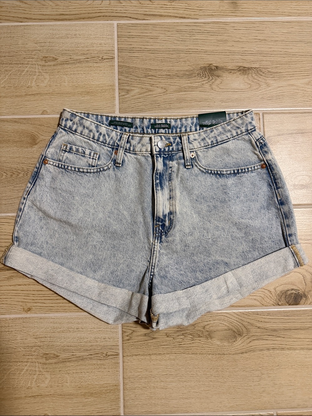 wild fable Light Blue Rolled Hem Denim Shorts
